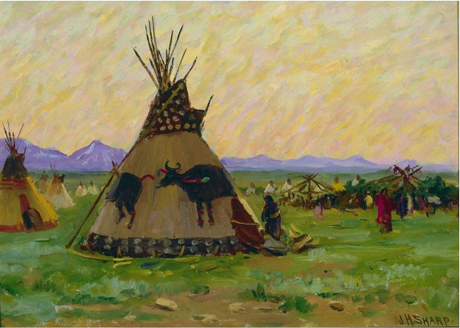 Blackfeet Sun Dance Ceremonial Medicine Lodge